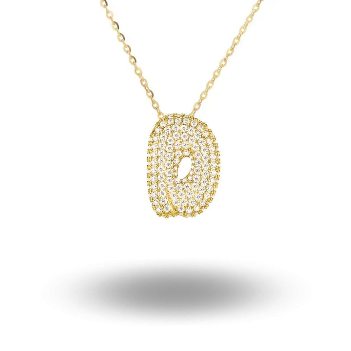 Midi Bubble Initial Necklace Gold