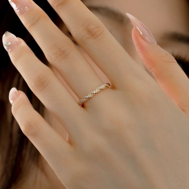 Ada Pave Cable Ring Silver