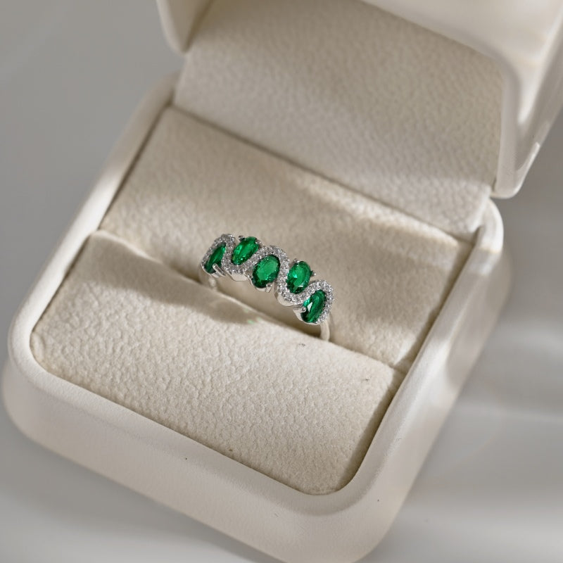 Azria Emerald Wave Ring