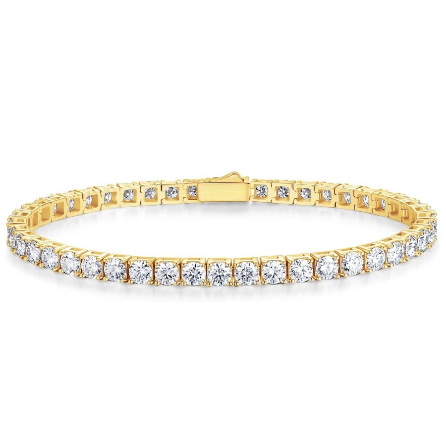 Brilliant Cut Tennis Bracelet 4mm Gold