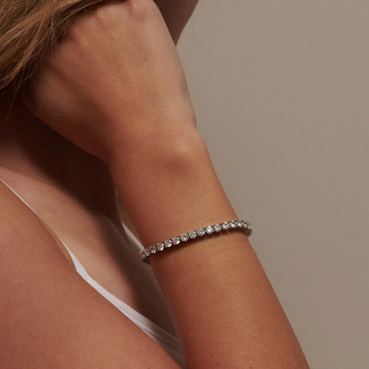 Brilliant Cut Tennis Bracelet 4mm Silver