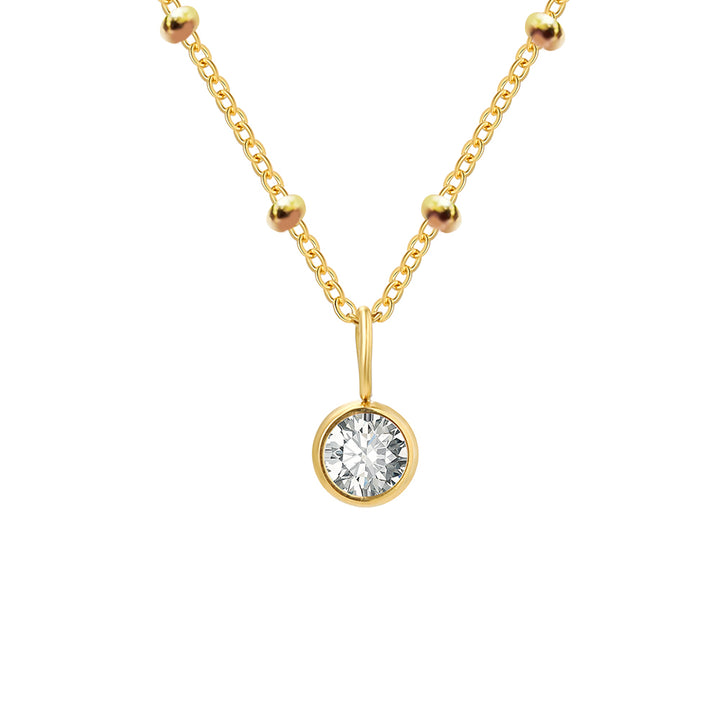 Initial & Birthstone Necklace Gold