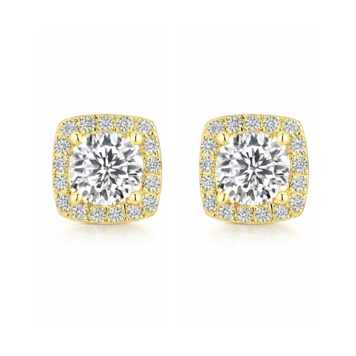 Lumiere Brilliant Halo Earrings Gold
