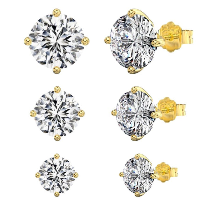 Olea Brilliant Cut Earring Trio Set Gold