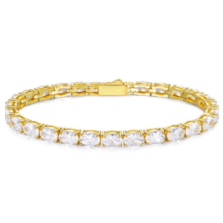 Oval Cut Tennis Bracelet Gold