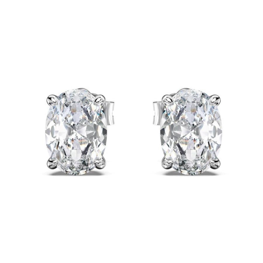 Toya Oval Cut Stud Earrings Silver