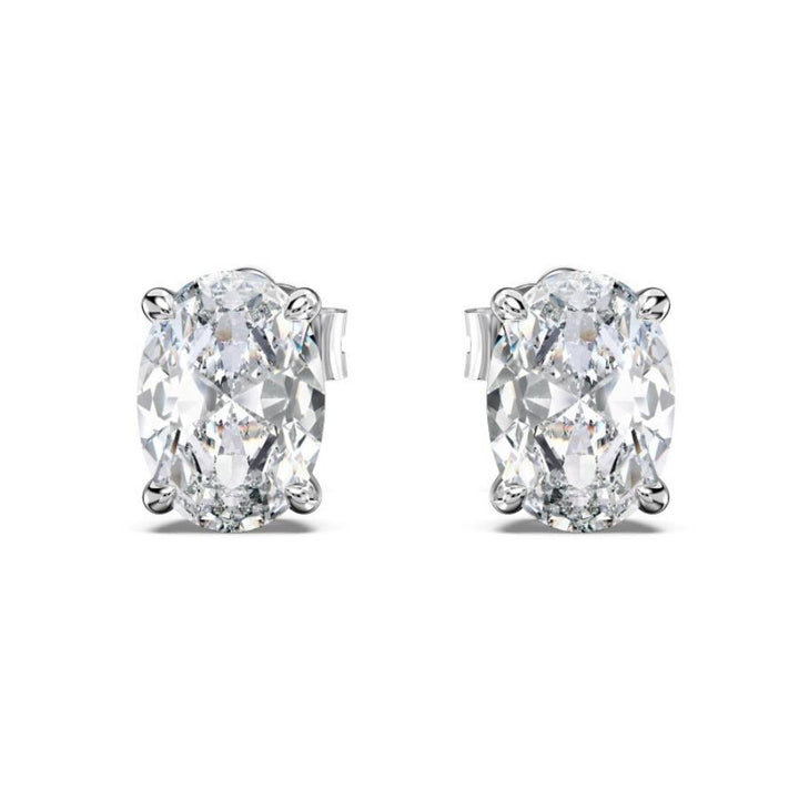 Toya Oval Cut Stud Earrings Silver