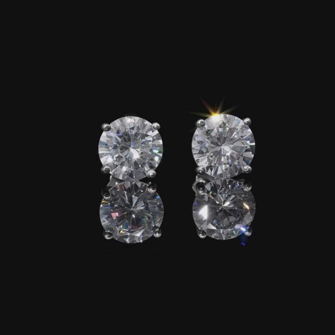 Olea Brilliant Cut Stud Earrings Silver