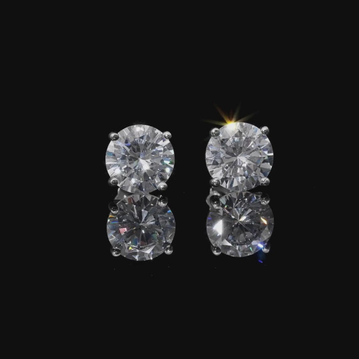 Olea Brilliant Cut Stud Earrings Silver