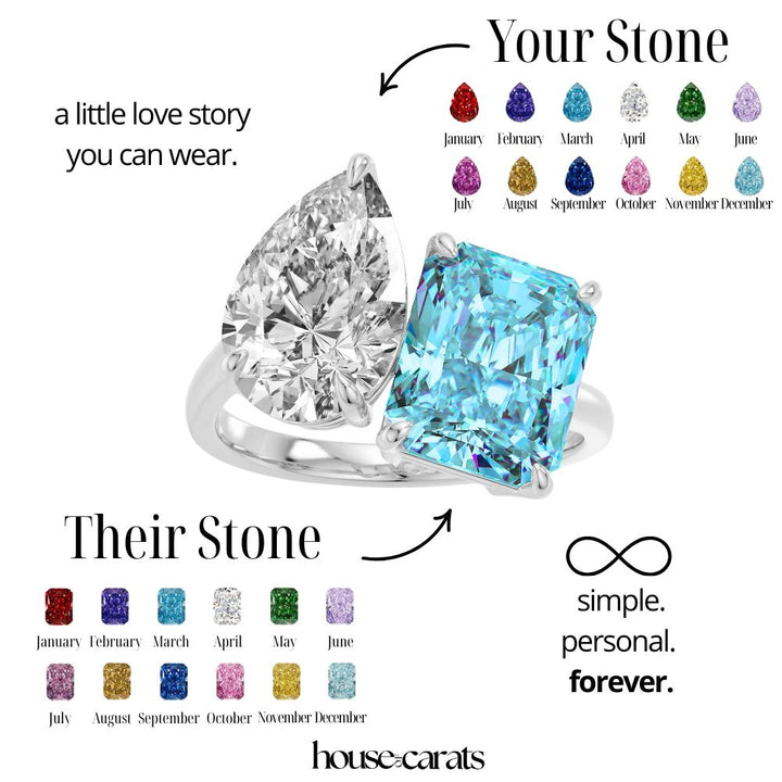 Toi et Moi Birthstone Ring