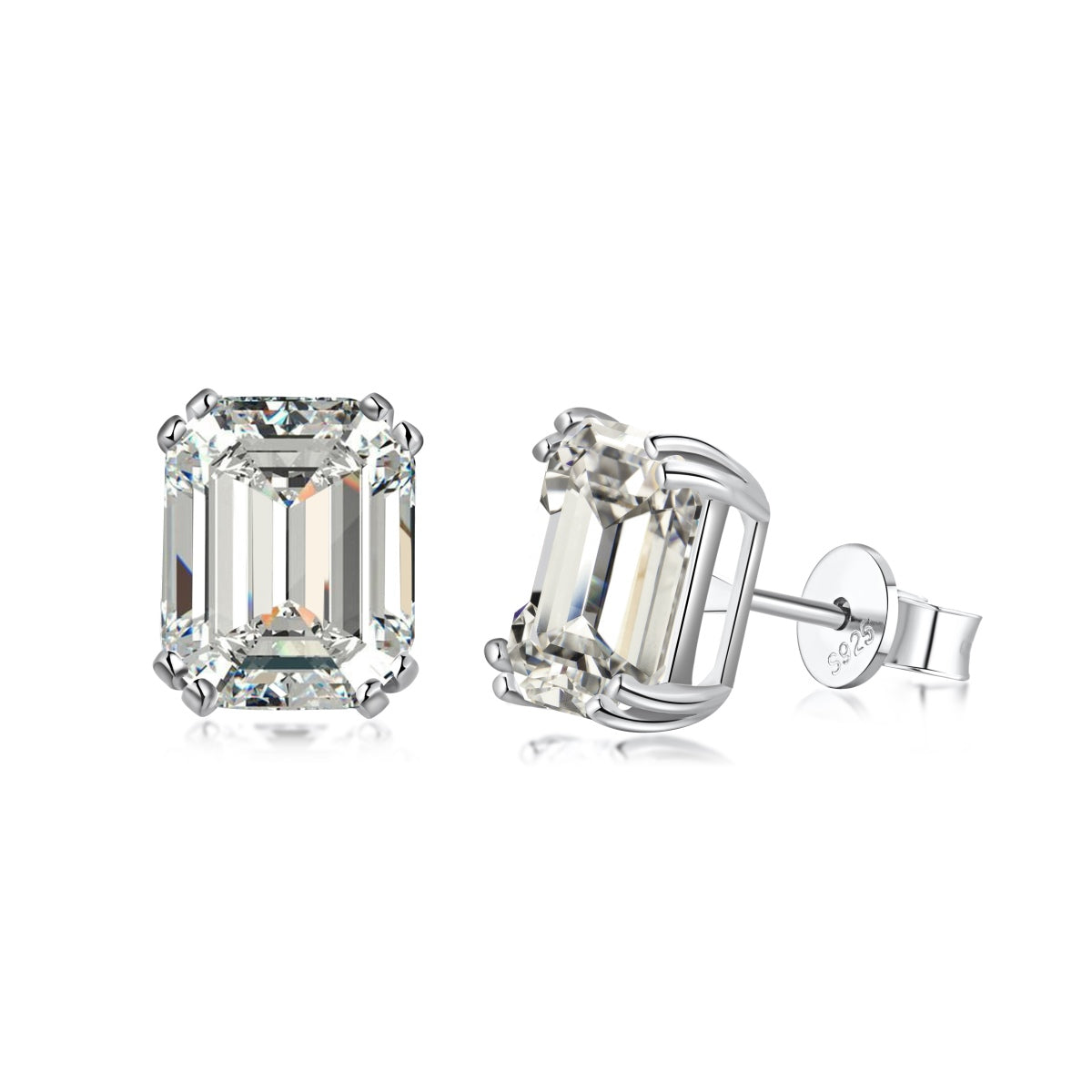 Camilia Emerald Cut Stud Earrings – House of Carats UK