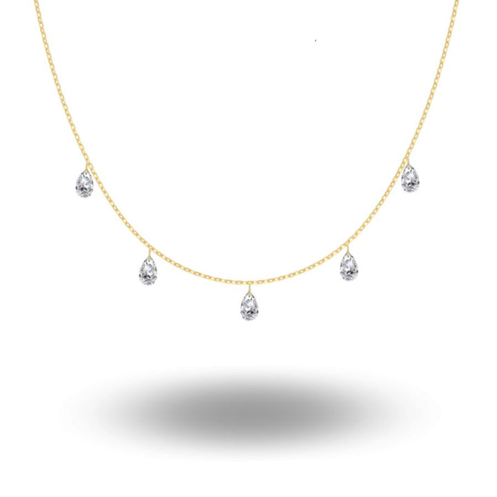 Faira Pear Cut Necklace Gold