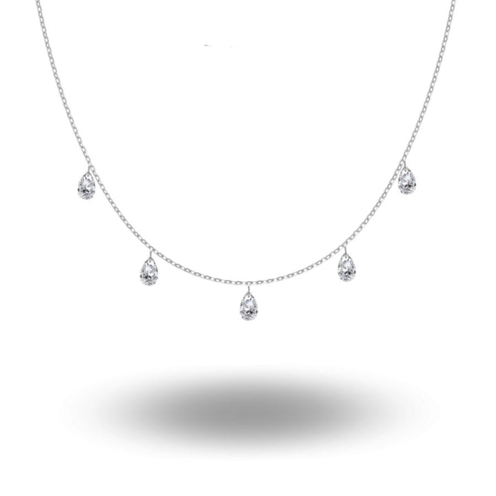 Faira Pear Cut Necklace Silver