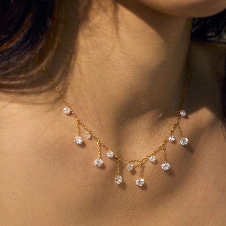 Salma Brilliant Cut Necklace Gold