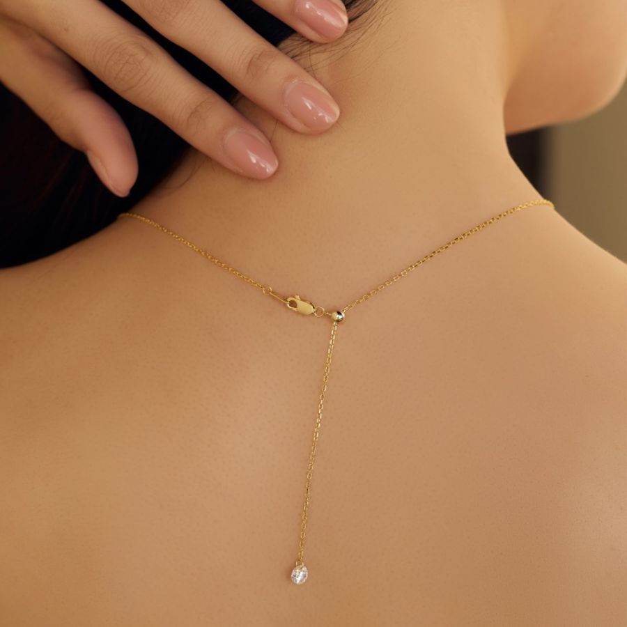 Sima Pear Cut Necklace Silver