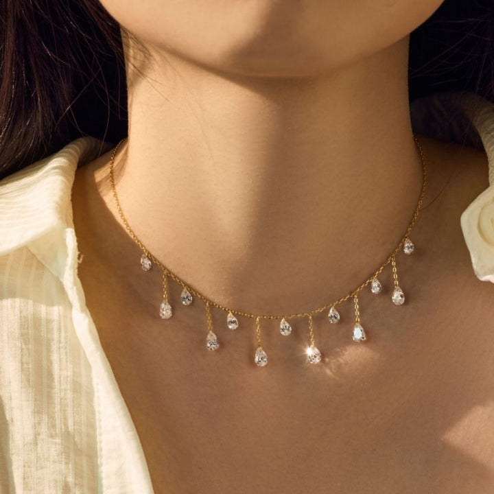Sima Pear Cut Necklace Silver