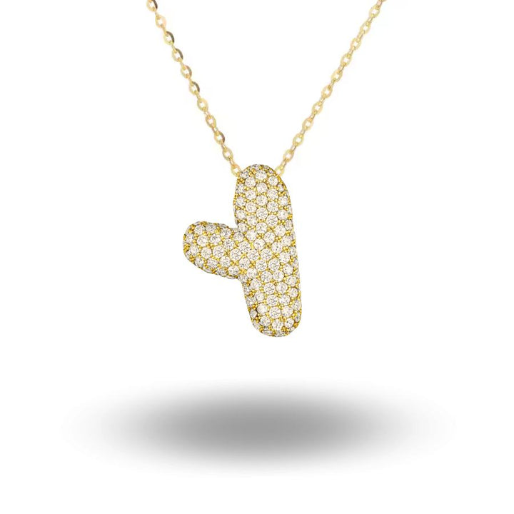 Midi Bubble Initial Necklace Gold