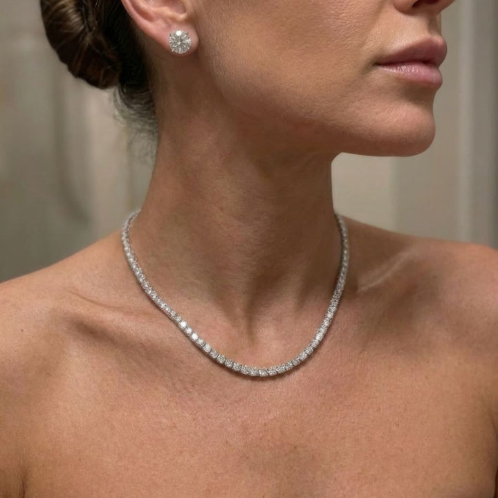 Tennis Chain Necklace Luxe 4mm Silver