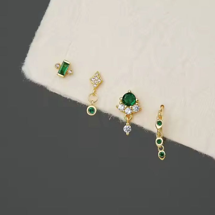 Seraphina Huggie Earring Set Silver