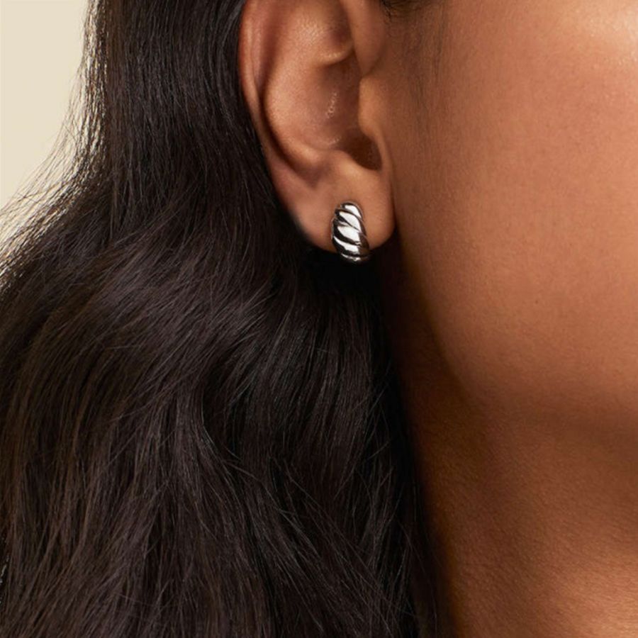 Carrie Croissant Earrings Silver