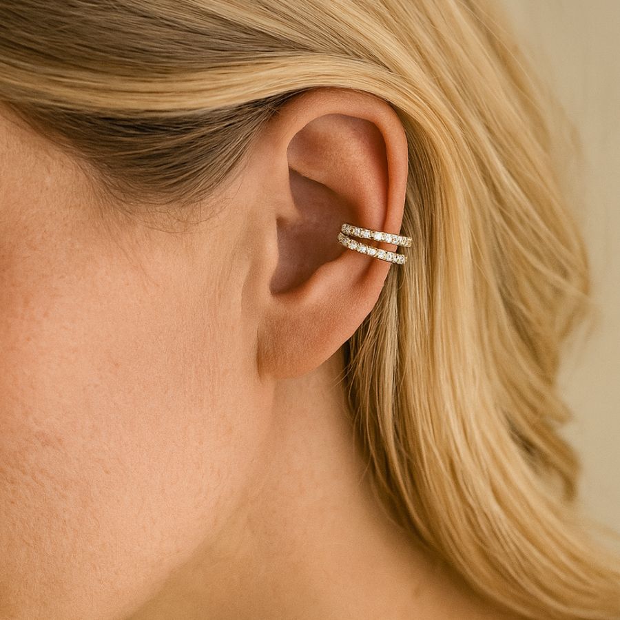 Amara Pavé Ear Cuff Silver