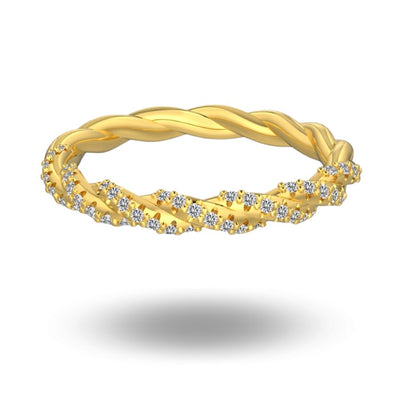 Ada Pave Cable Ring Gold