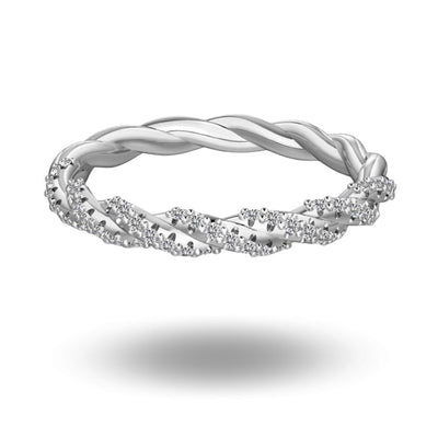Ada Pave Cable Ring Silver