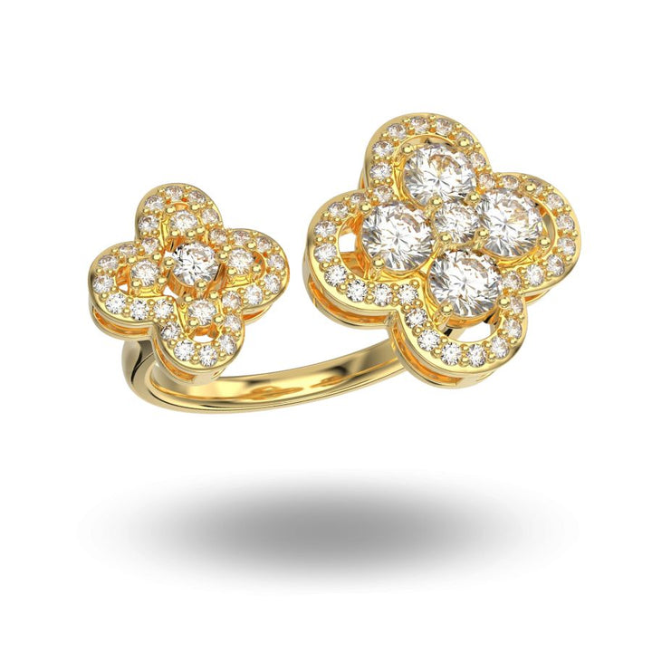 Adjustable Clover Ring Gold