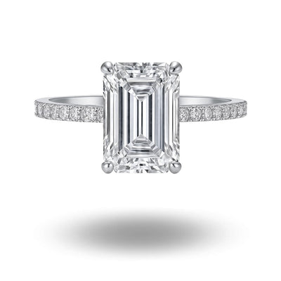 Aleksa Emerald Cut Ring Silver