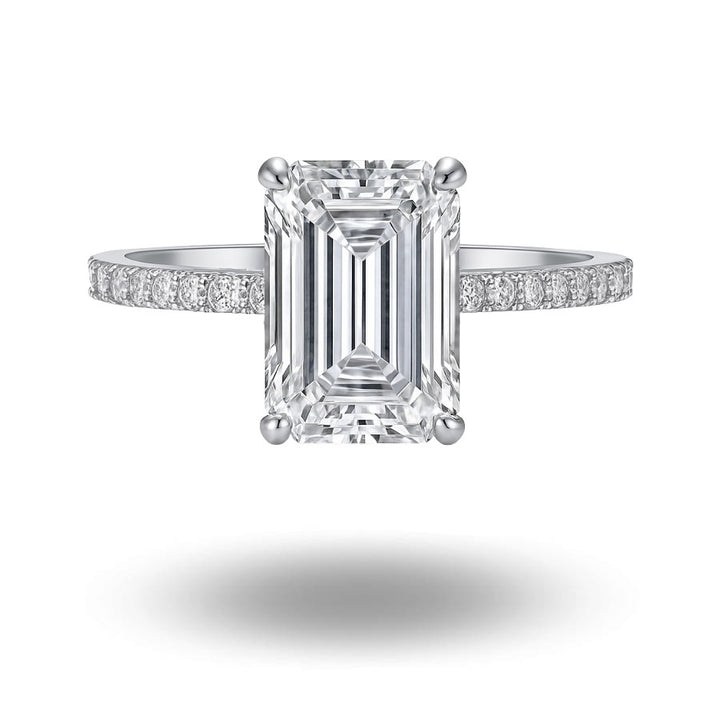 Aleksa Emerald Cut Ring Silver