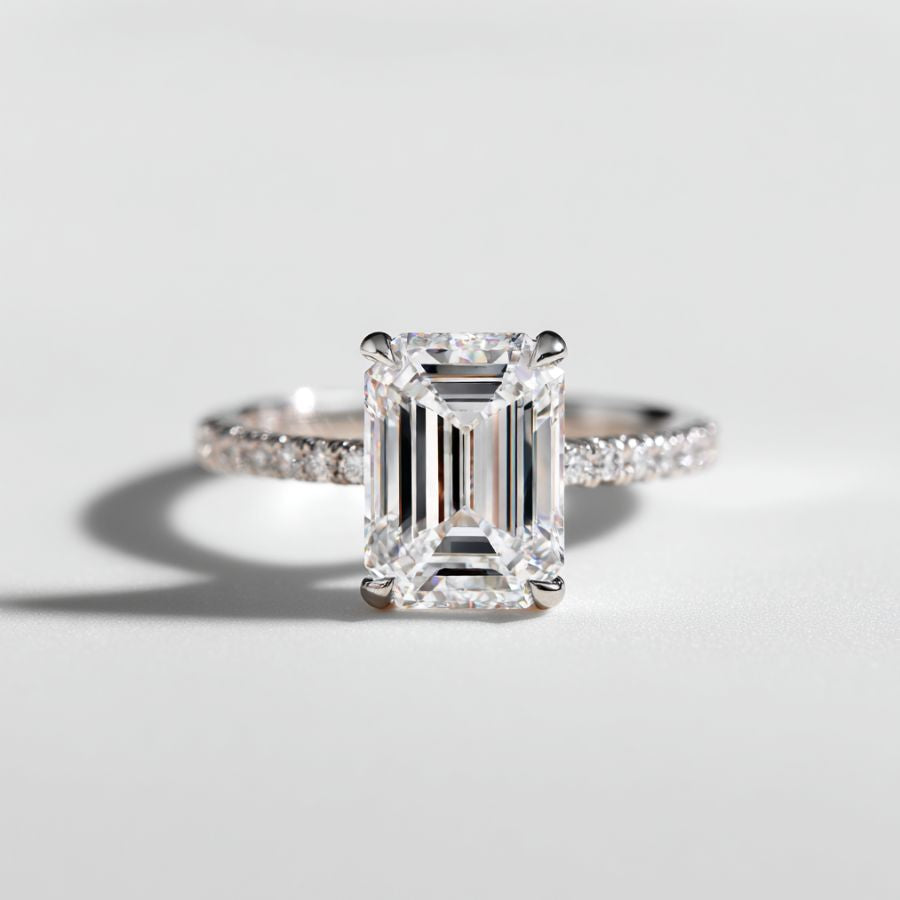 Aleksa Emerald Cut Ring Silver