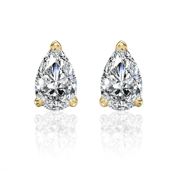 Alisee Pear Cut Moissanite Stud Earrings Gold
