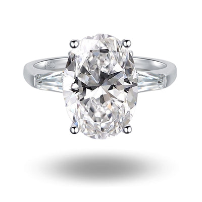 Asandra Oval Cut Trilogy Ring Silver