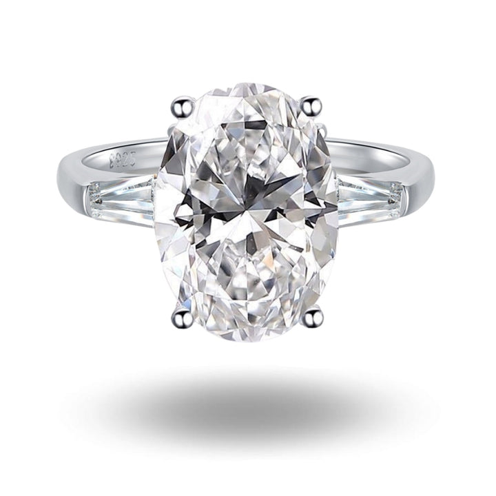 Asandra Oval Cut Trilogy Ring Silver