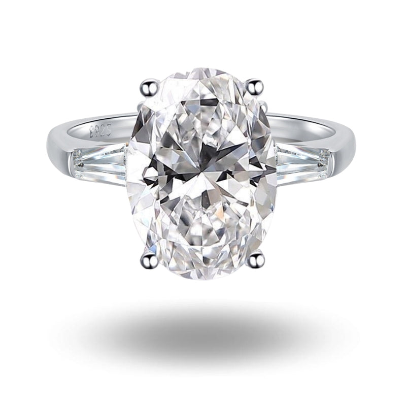 Asandra Oval Cut Trilogy Ring Silver