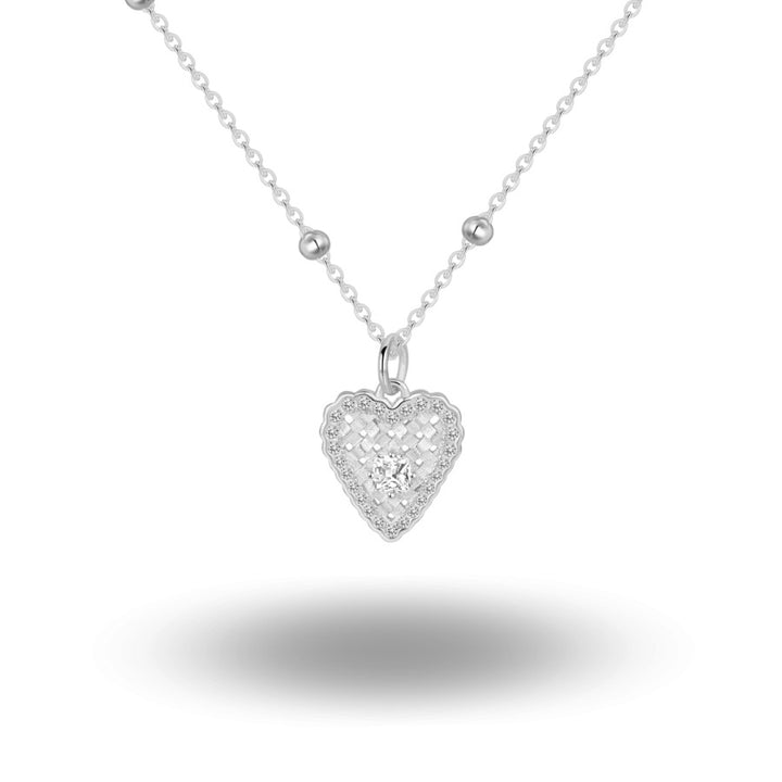 Aurora Heart Necklace Silver