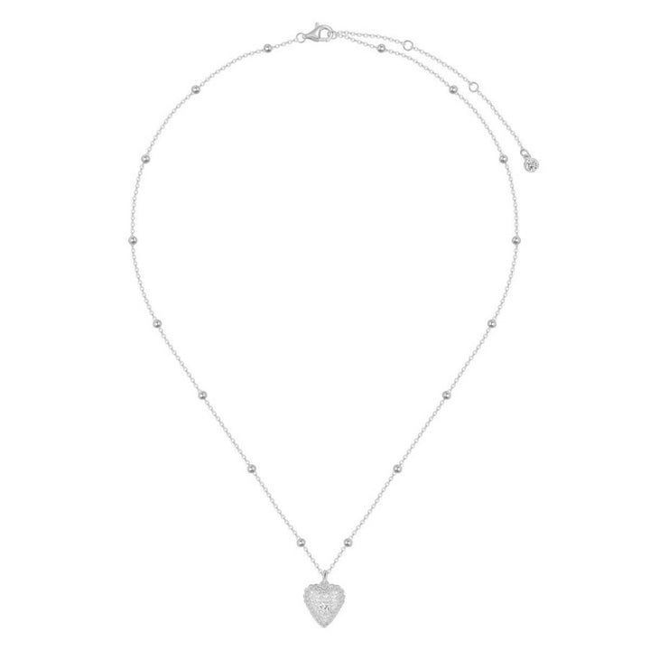 Aurora Heart Necklace Silver