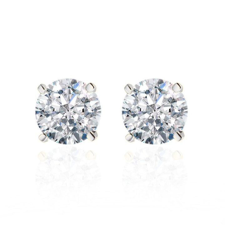 Olea Brilliant Cut Moissanite Stud Earrings Silver