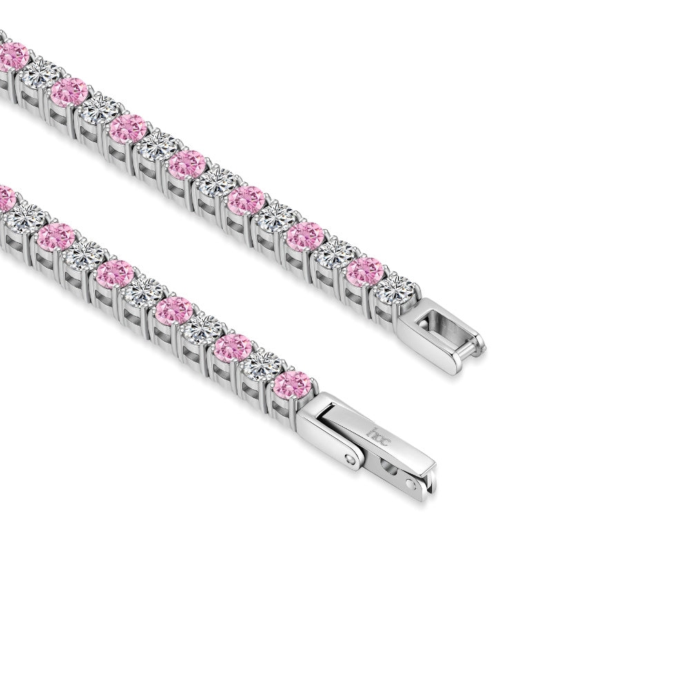 Brilliant Cut Tennis Bracelet 3mm Sapphire Pink