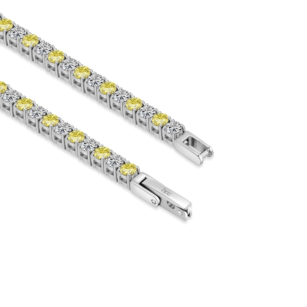 Brilliant Cut Tennis Bracelet 3mm Canary Yellow