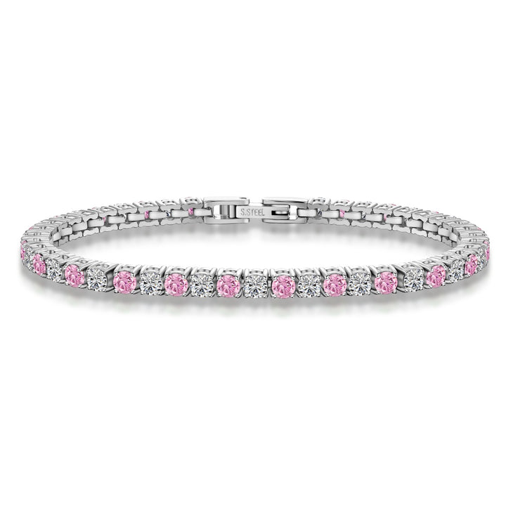 Brilliant Cut Tennis Bracelet 3mm Sapphire Pink