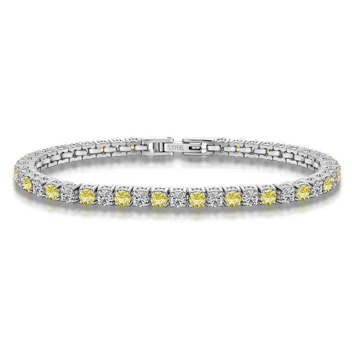 Brilliant Cut Tennis Bracelet 3mm Canary Yellow