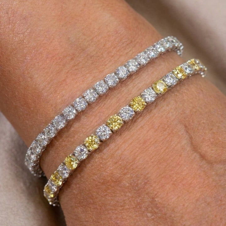 Brilliant Cut Tennis Bracelet 3mm Canary Yellow