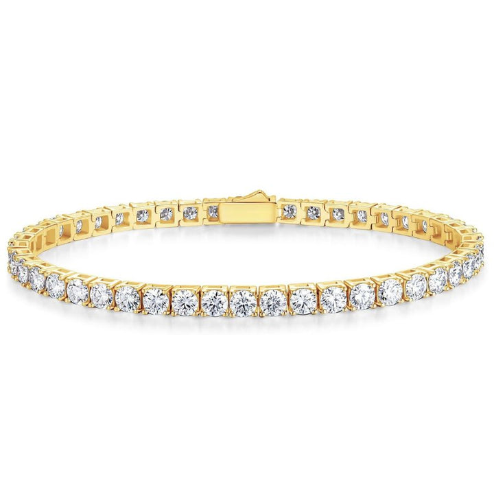 Brilliant Cut Tennis Bracelet 4mm Gold
