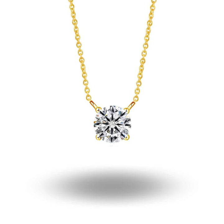 Olea Brilliant Cut Solitaire Necklace Gold