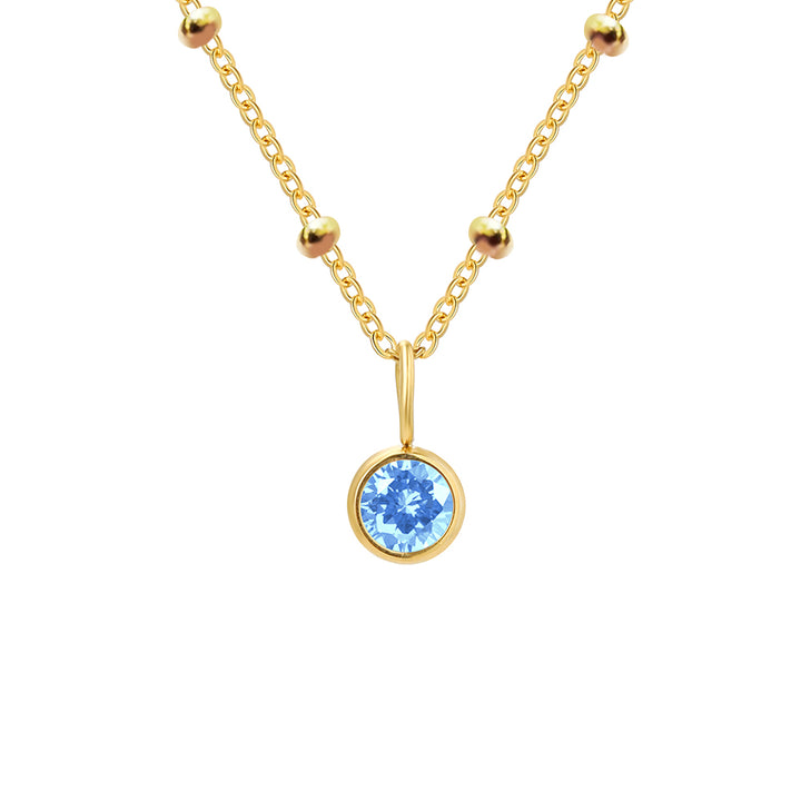 Birthstone Charm Necklace Gold