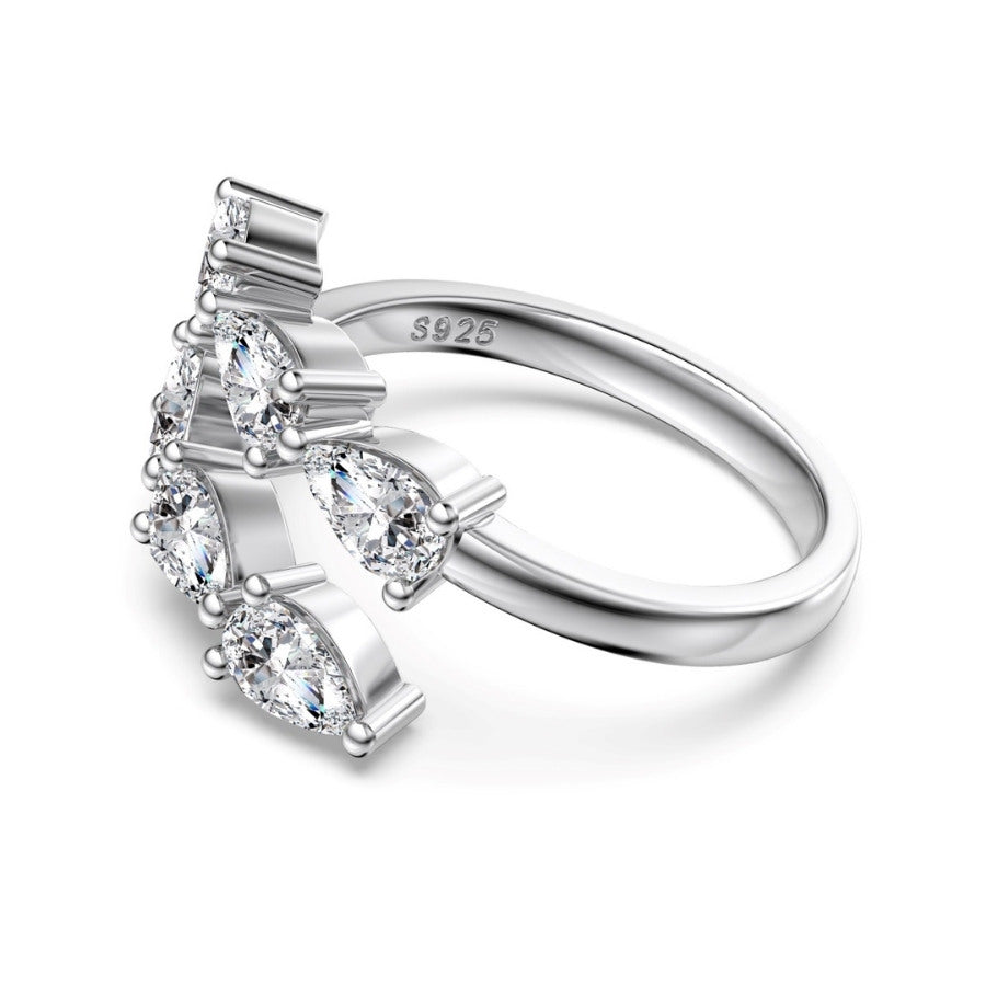 Caeli Pear Cut Moissanite Pinky Ring Gold