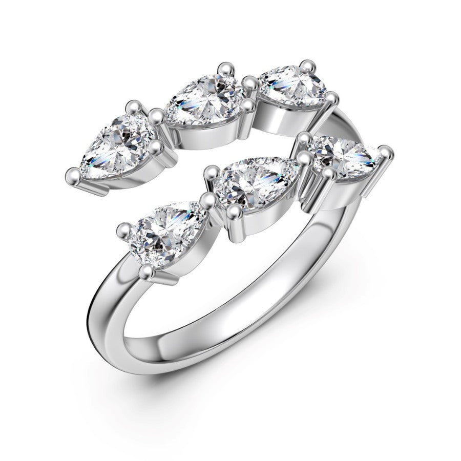 Caeli Pear Cut Moissanite Pinky Ring Gold
