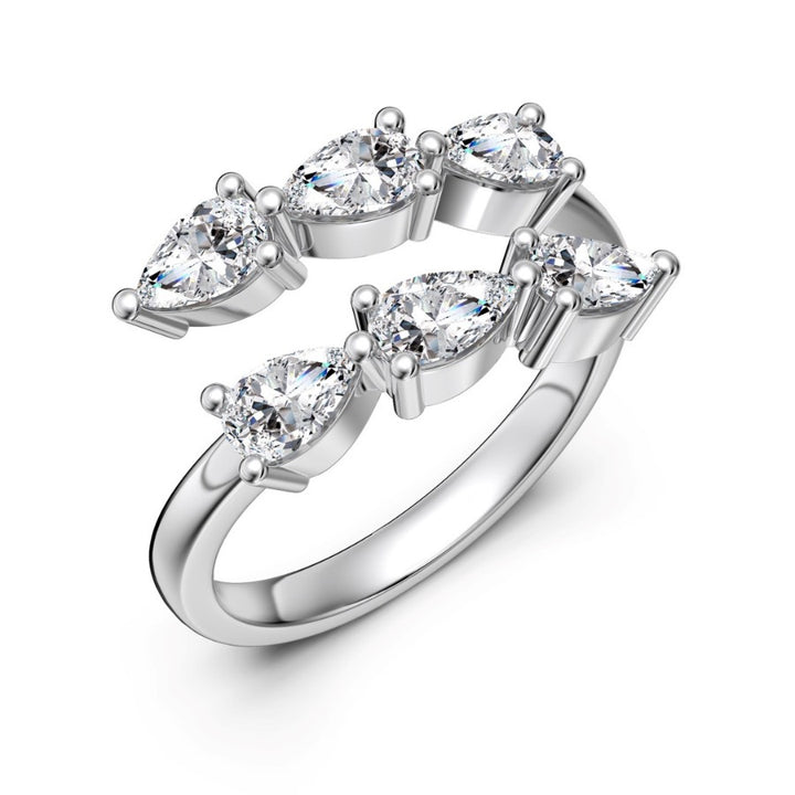 Caeli Pear Cut Moissanite Pinky Ring Gold
