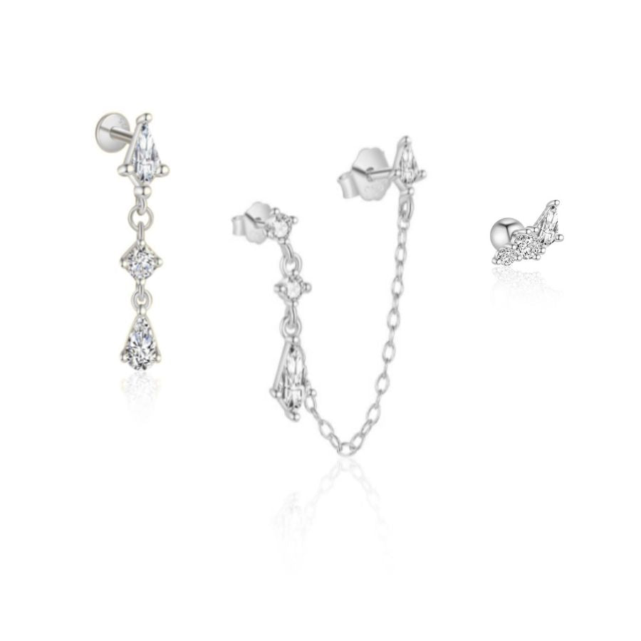 Celeste Earring Set Silver